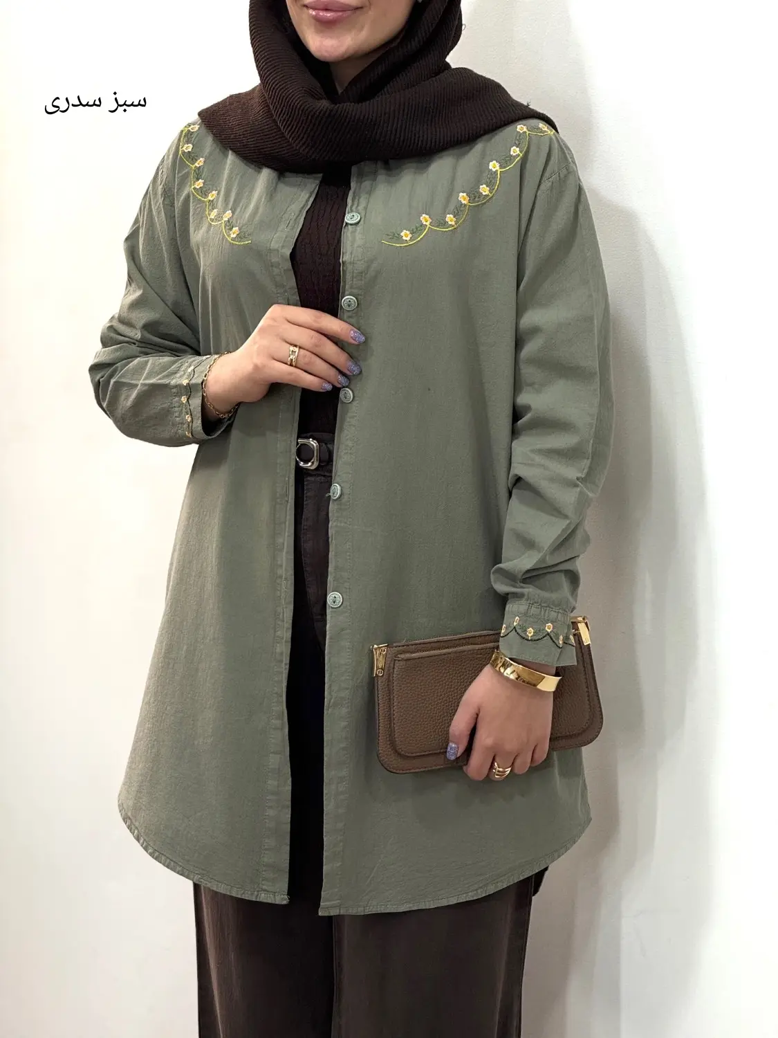 مانتو لینن گلدوزی دلسا
